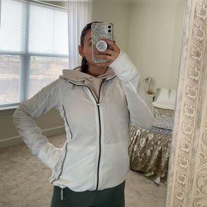 White Athleta wind breaker / shell jacket